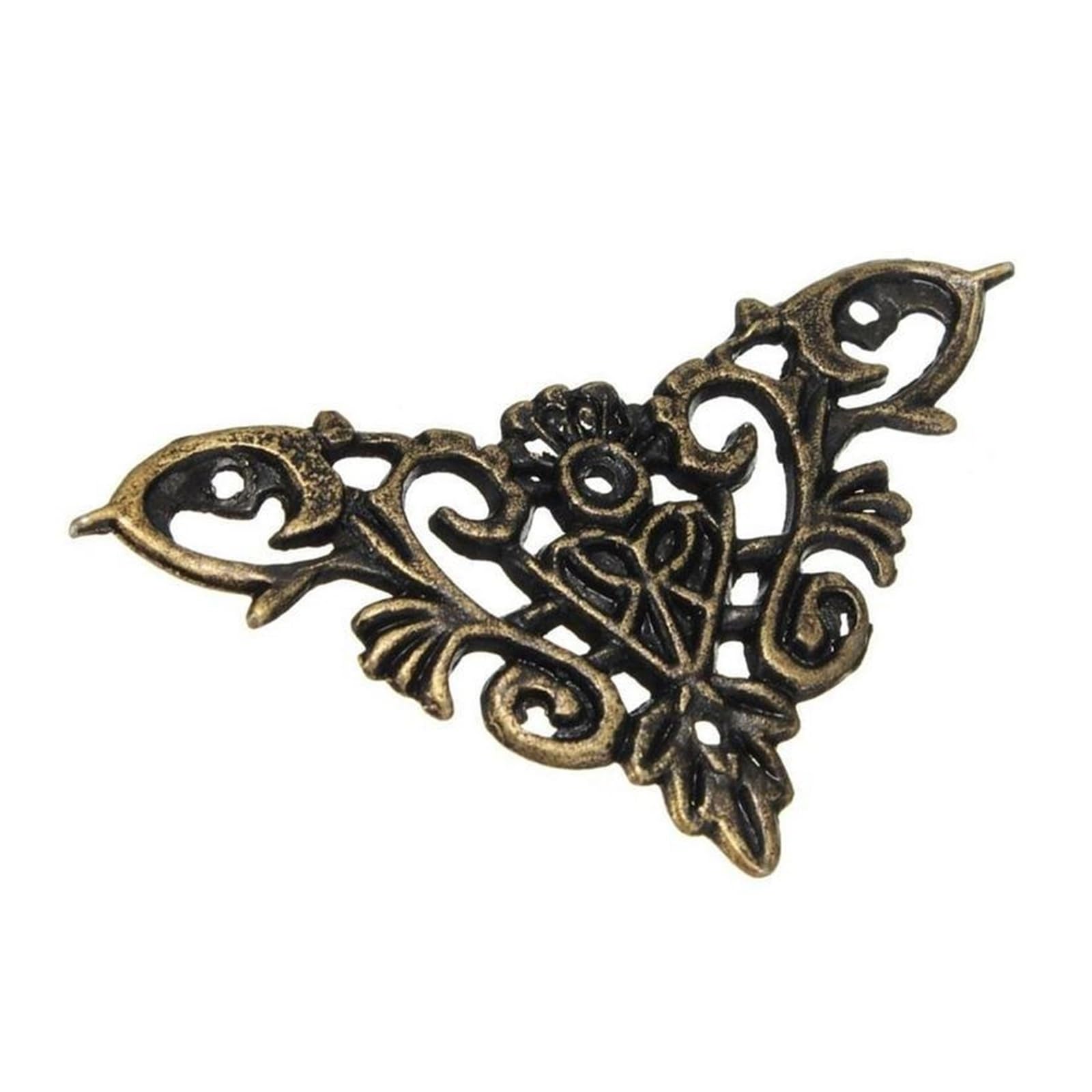 Coin triangulaire antique en cuivre véritable pour restaurer vos meubles anciens de style chinois x2