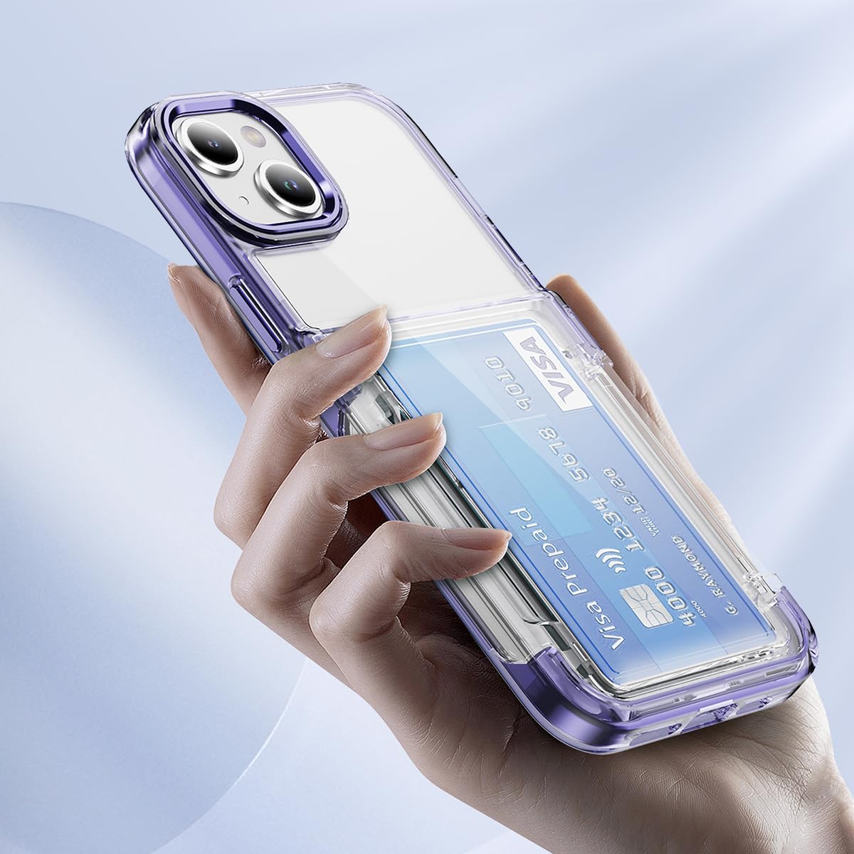 Amazon.co.jp: MuZiF iPhone 14 用 ケース カード収納 クリア 米軍MIL