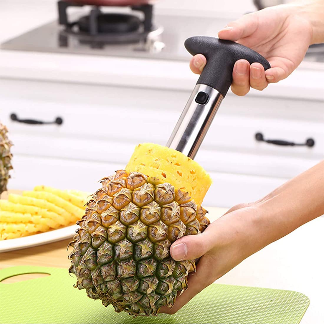 Taglia affetta ananas in acciaio utensile per sbucciare tagliare e