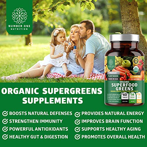 Number One Nutrition N1N Premium Women's Multivitamins And Organic Superfood Greens, All Natural Supplements To Support Energy, Immunity And Digestive Health, 2 Pack Bundle #TOP4