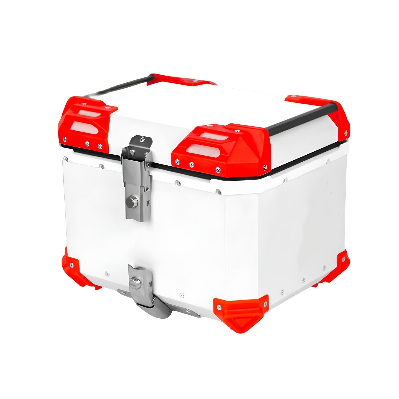 Baúl De Aluminio para Motocicleta con Cerradura De Seguridad, Resistente Al Agua Y Antirrobo Caja para Equipaje De Casco Maleta Moto Desenganche Rápido(45L A1)