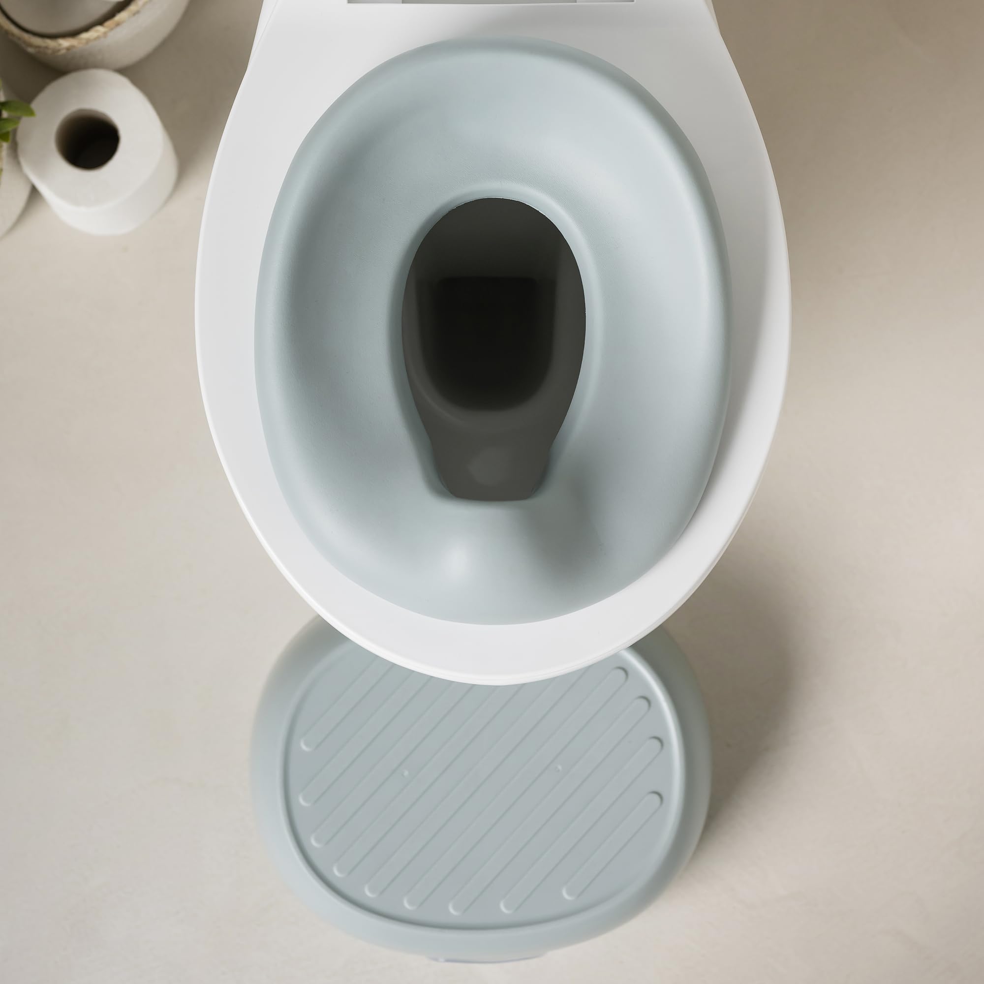 Nattou Pot 3en1 pour bébé, Pot + Tabouret + Siège de toilette pour enfants, Apprentissage facile de la propreté, Env. 34 cm, De 18 mois à 4 ans env., Care, ABS/EVA, Bleu
