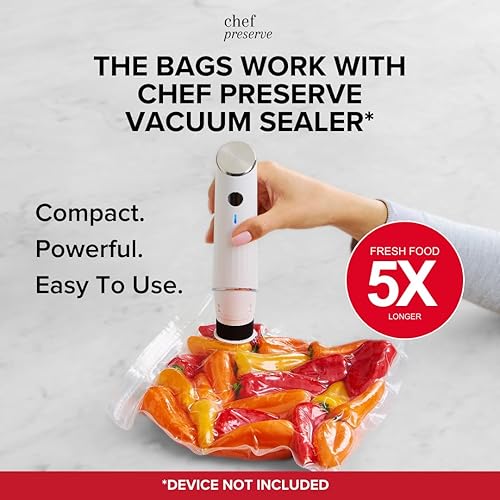 Miniatura 4 de Chef Preserve Bolsas reutilizables selladoras al vacío para alimentos, 30 bolsas medianas sin BPA (10 x 11 pulgadas), para almacenamiento de