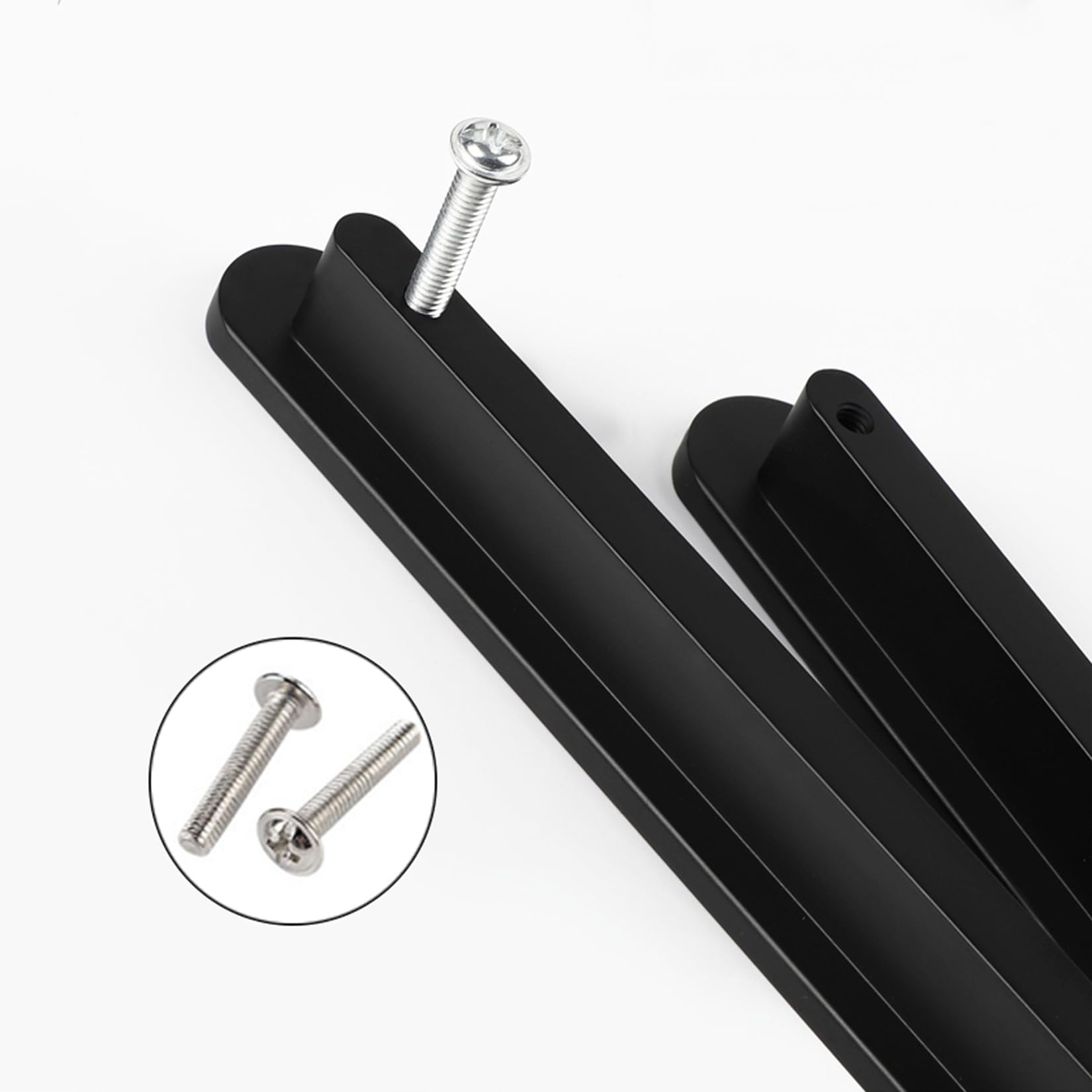2 Piezas Tiradores de Puerta de Armario Tirador de Armario de Aleación de Aluminio Perillas de Barra en T para cajón,Manijas para Muebles de Cocina,Con Tornillos (Negro,longitud 1000mm)