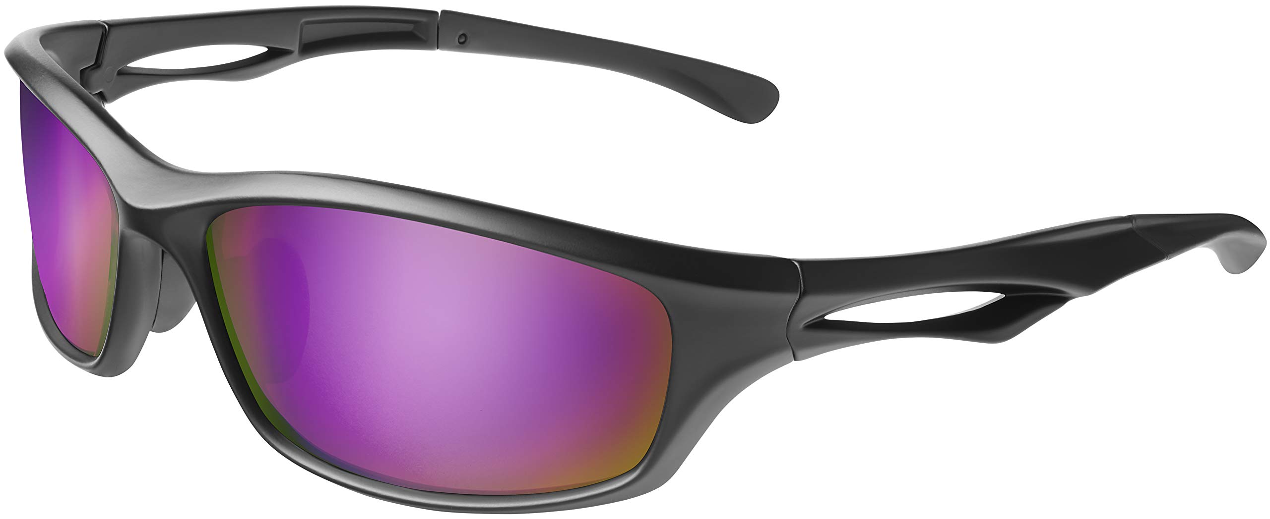 Balinco Unisex Matt Black - Purple Mirror Polarised Sports Glasses Sunglasses Cycling Glasses With Uv400 Protection For Women & Men Perfect For Skiing And Snowboarding For The Ski Slopes (Matt Black - Purple Mirror)
