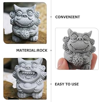 Amazon.co.jp: UPKOCH シーサー 置き物 獅子 魔除け 狛犬 置物