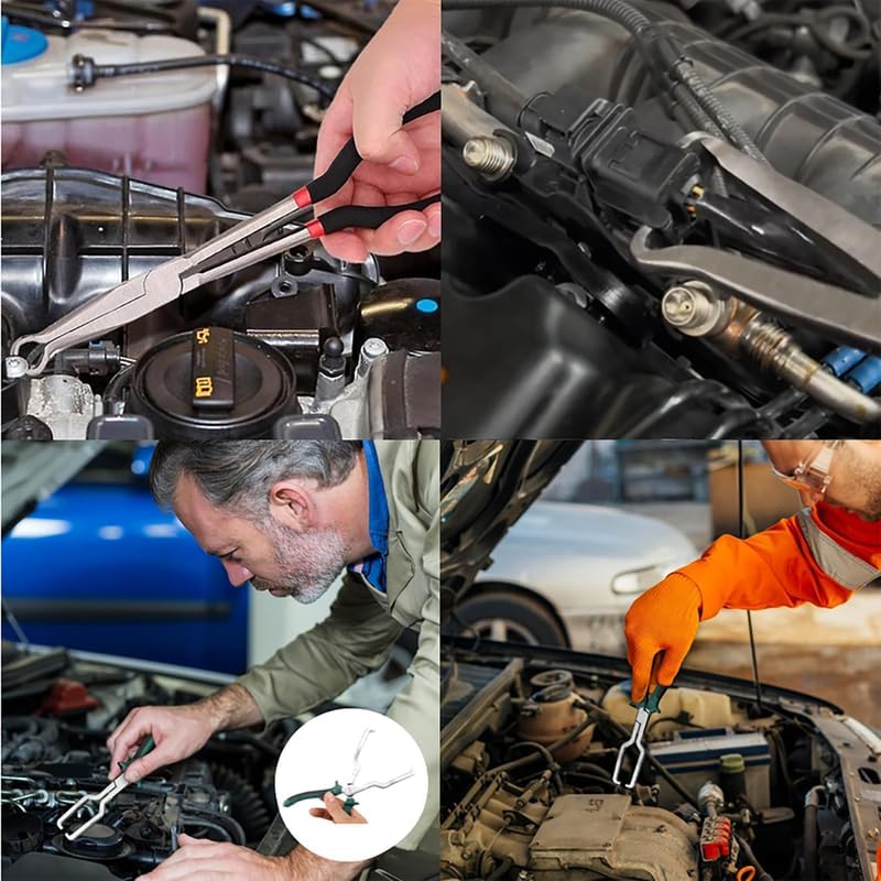 Electrical Disconnect Pliers, 2024 Upgrade Electrical Connector Disconnect Pliers Automotive Electrical Connector Disconnect Pliers Long Spark Plug Removal Pliers Universal Pipe Clip Repair Tool