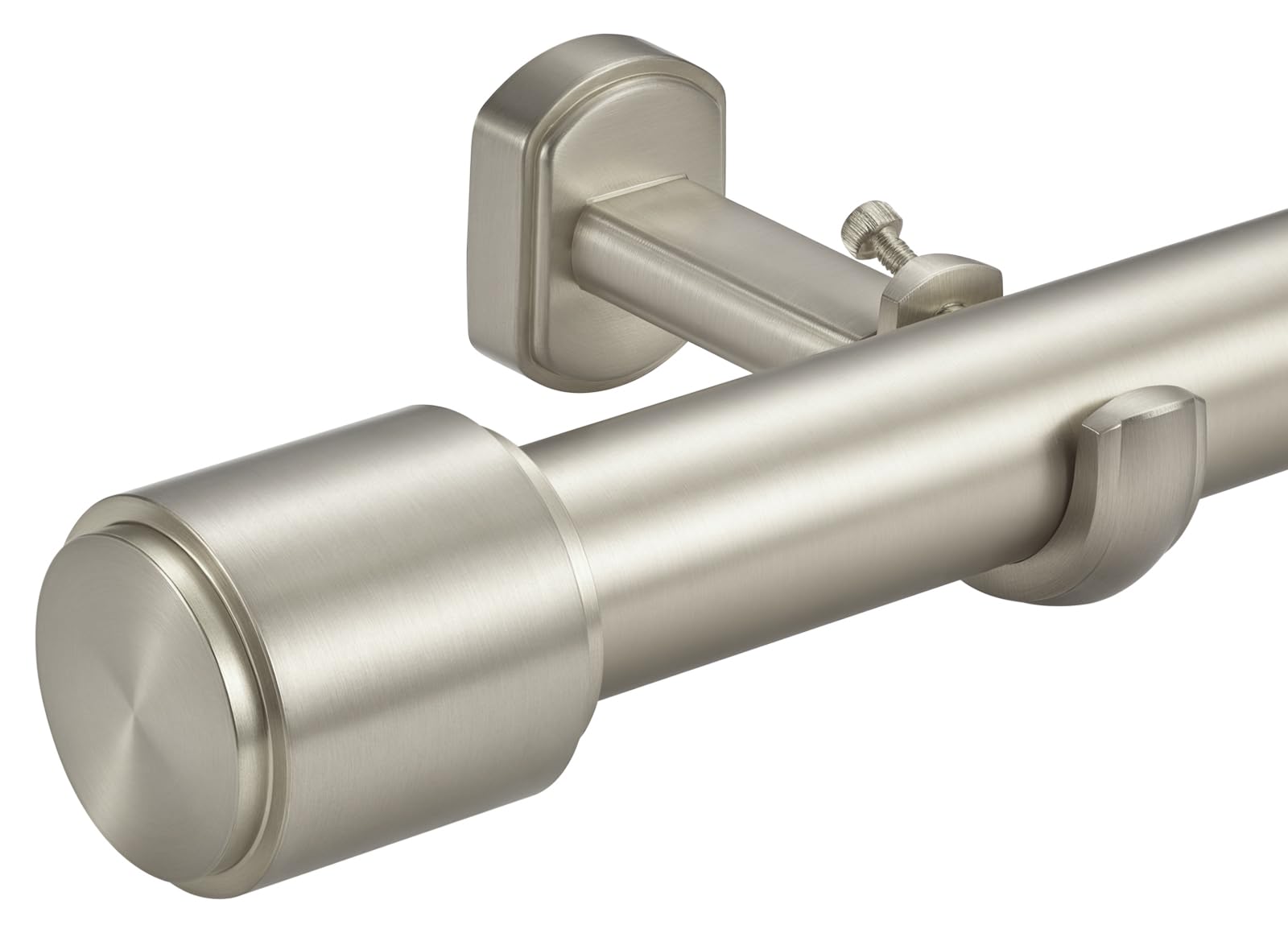 Photo 1 of Hosmile 1 1/8" Single Curtain Rod, 144-240" Brushed Nickel