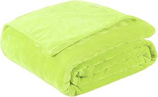 ounona Gorgeous Franela Manta de Forro Polar Acogedor sofá Cama de Color sólido Manta – tamaño 50 * 70 cm (Rosa), Verde, 50 x 70 cm