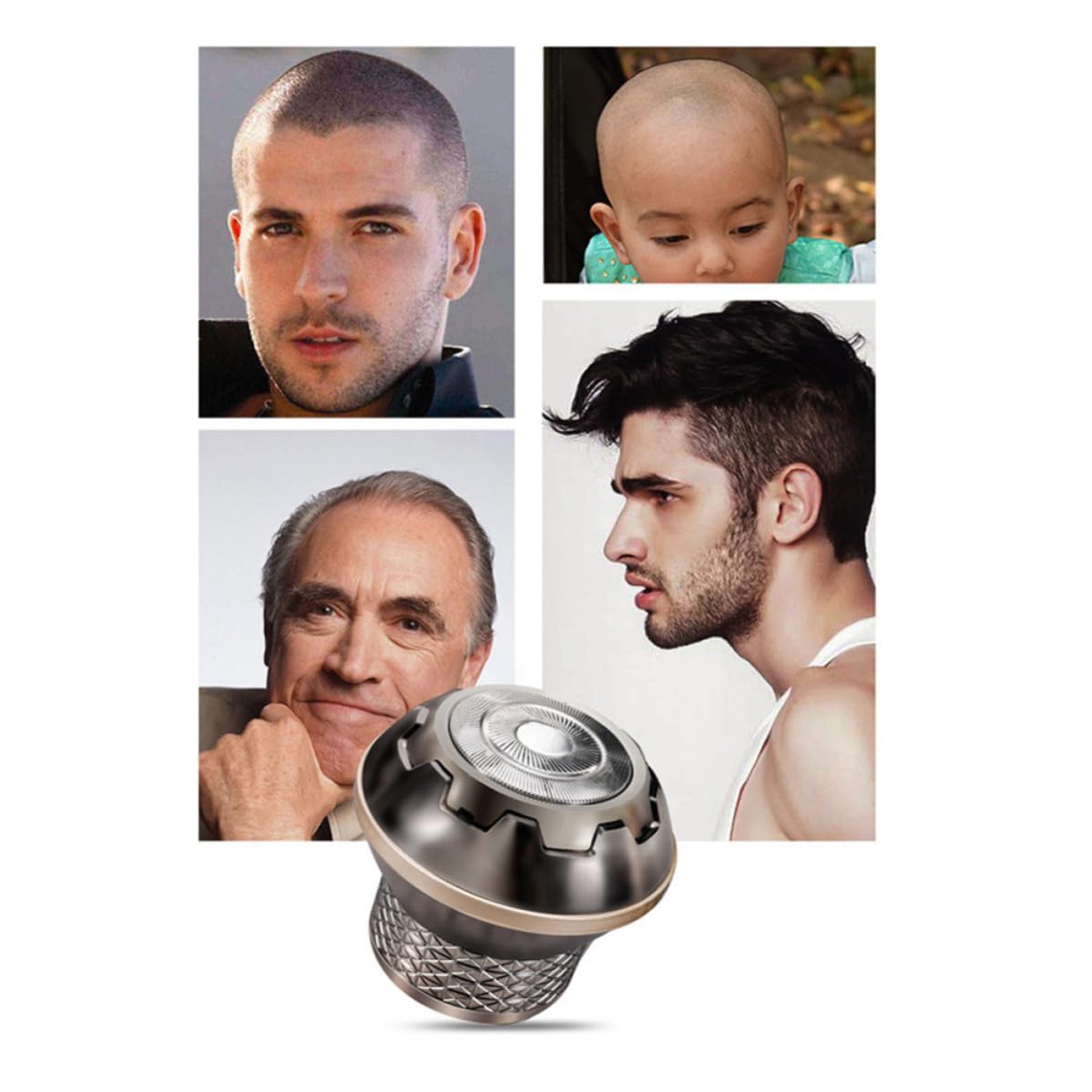 PRETYZOOM Rasoio Elettrico Barba Uomo Leggero in Acciaio Inossidabile, Facile da Usare e Sicuro, la Rasatura Completa la Cura Quotidiana della Barba