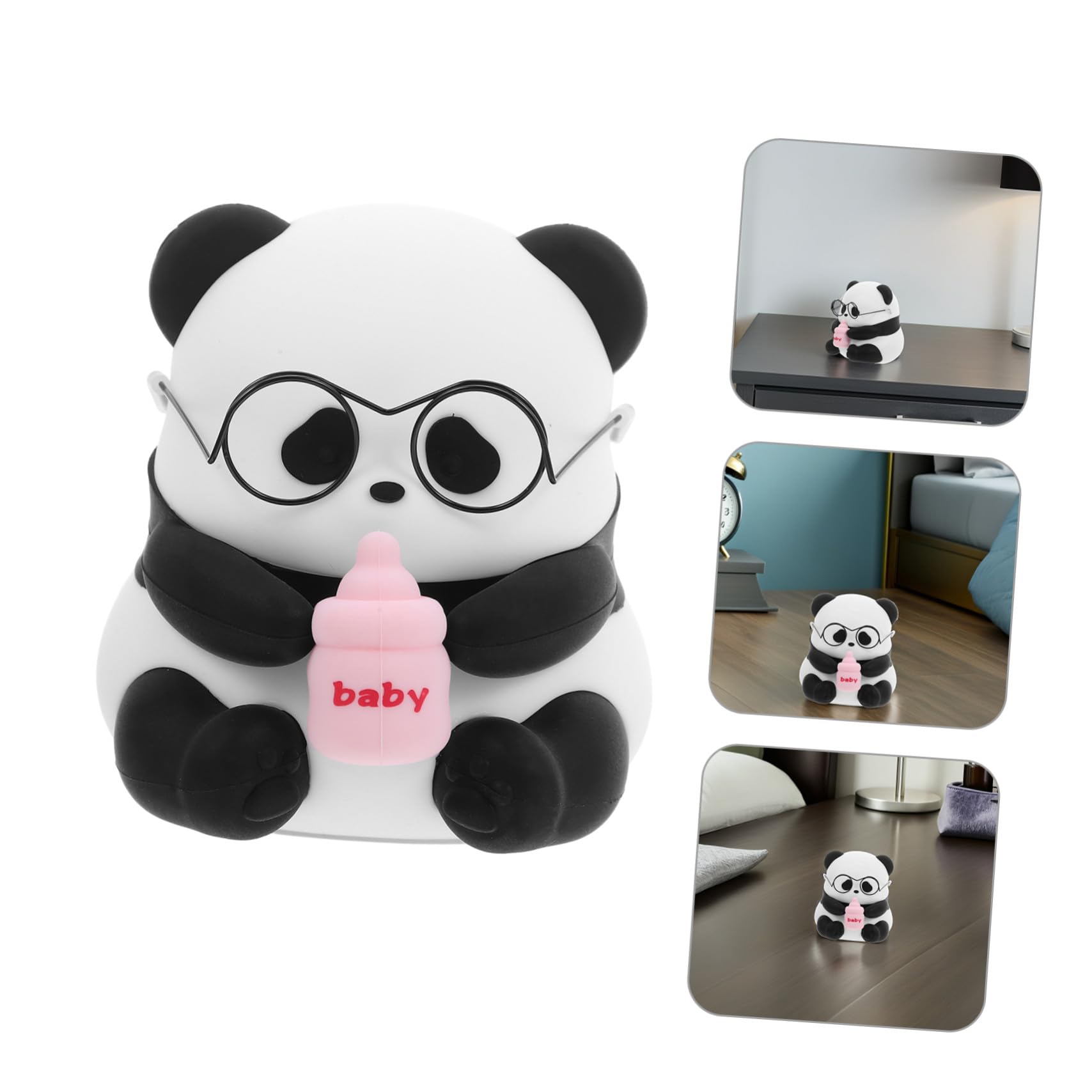Veemoon Luz De Noche De Panda Acariciando Lámpara De Silicona Para Dormitorio Infantil Luz De Noche Creativa Lámpara Led Que Cambia De Color Para Cabecera Para Lactancia