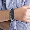 Steve-Madden-Stainless-Steel-Blue-Leather-Twisted-Curb-Chain-Stackable-Bracelet-for-Men Steve Madden Stainless Steel Blue Leather Twisted Curb Chain Stackable Bracelet for Men