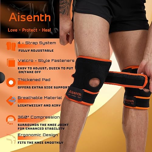 Miniatura 3 de Rodilleras para hombres y mujeres, soporte de almohadilla gruesa de alta calidad para dolor de rodilla, artritis ACL MCL dolor y desgarro de