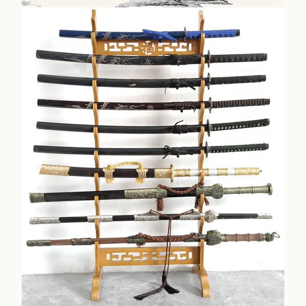 Sword Holder Katana Stand | Floor Standing Swords Rack, 5-12 Floors Vertical Display Stand Sword Hanger - Floor Multi-Layer Sword Holder for Katana Wakizashi & Samurai Swords