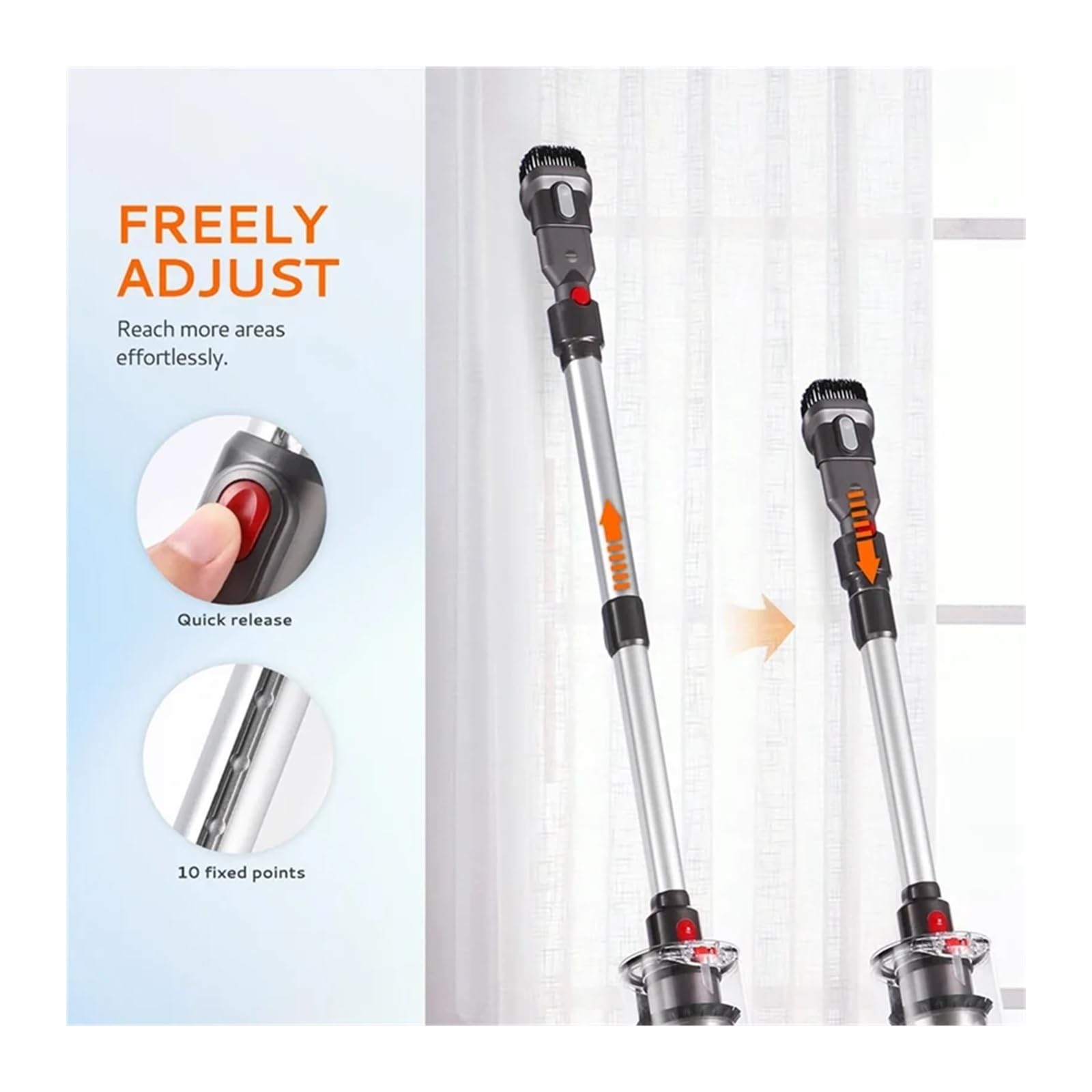 Replacement rod tube, Bacchetta estensibile, compatibile con aspirapolvere senza fili Dyson V7 V8 V10 V11 V15, ricambio versatile for aspirapolvere a stelo -A,Suitable for home offices