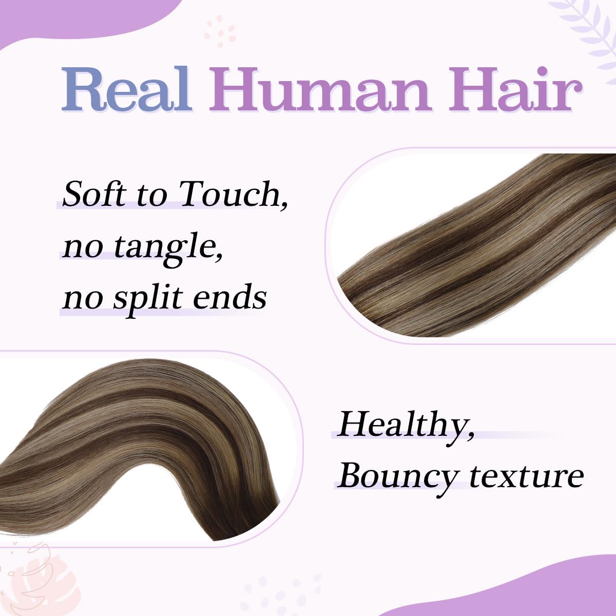Sindra Clip in Hair Extensions Color #4/27/4 Balayage Medium Brown to Caramel Blonde 18inch 120g Silky Straight Real Human Hair Thick Clip in Extensions #4/27/4 18" - Image 2