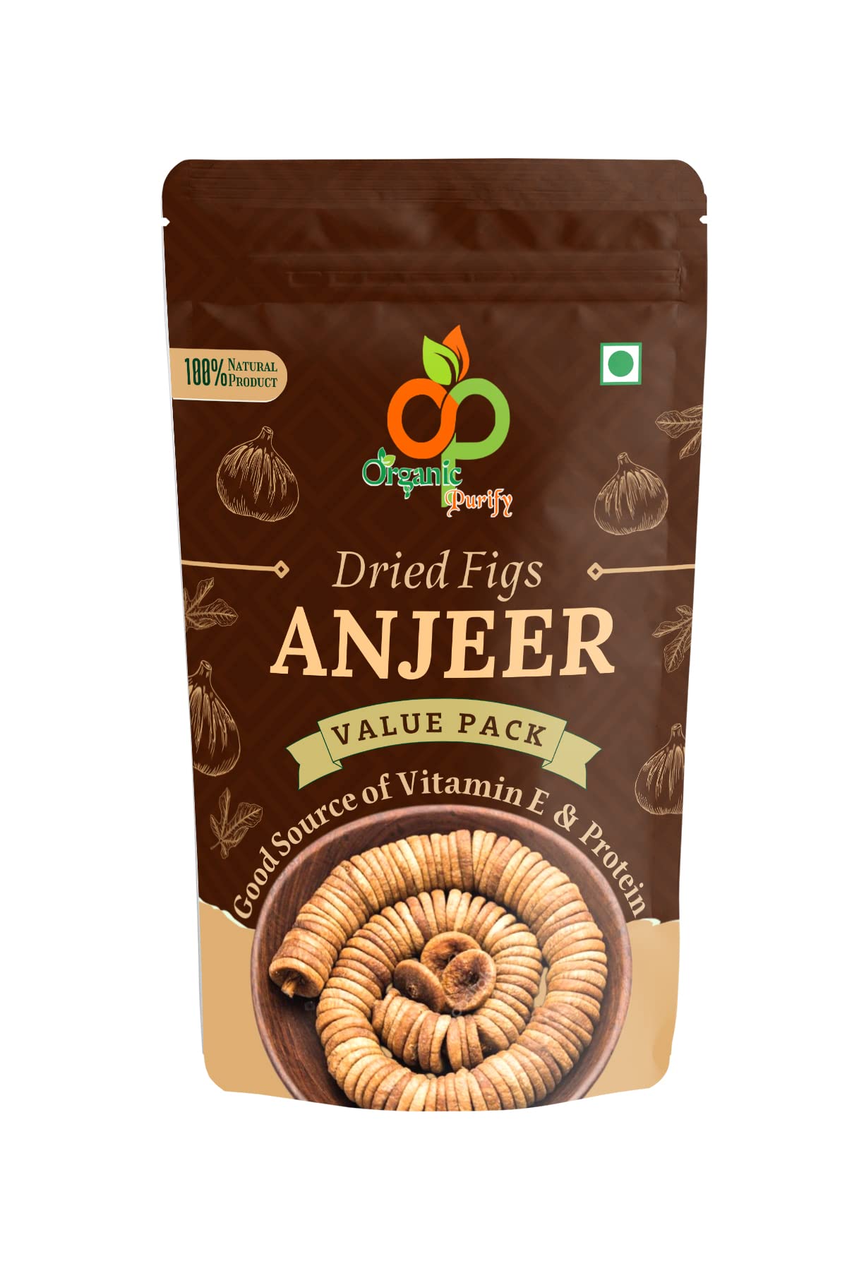 Organic Purify Premium Afghani Anjeer - Jumbo Sized 500Gm Dry Fruits For Weight Loss,Good For Physical Health, Increases Stamina And Purify The Blood., Fresh
