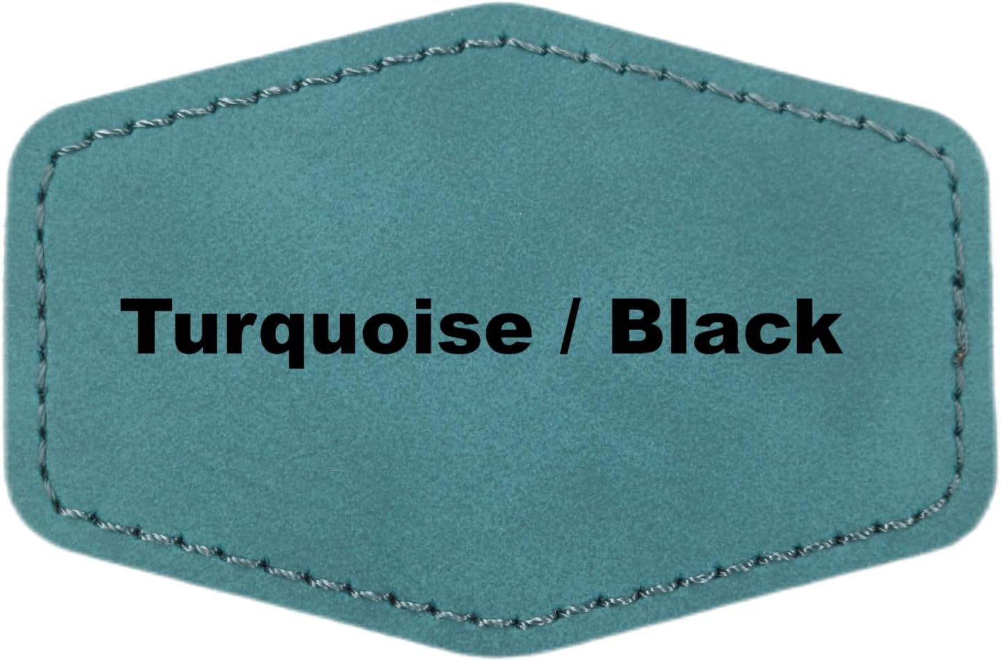 3"x2" Hexagon Blank Laserable Leatherette Hat Patches with Adhesive Faux Leather Patches for Hats Custom Fabric Repair Sew Laser Supplies (Soild White/Black, 25)