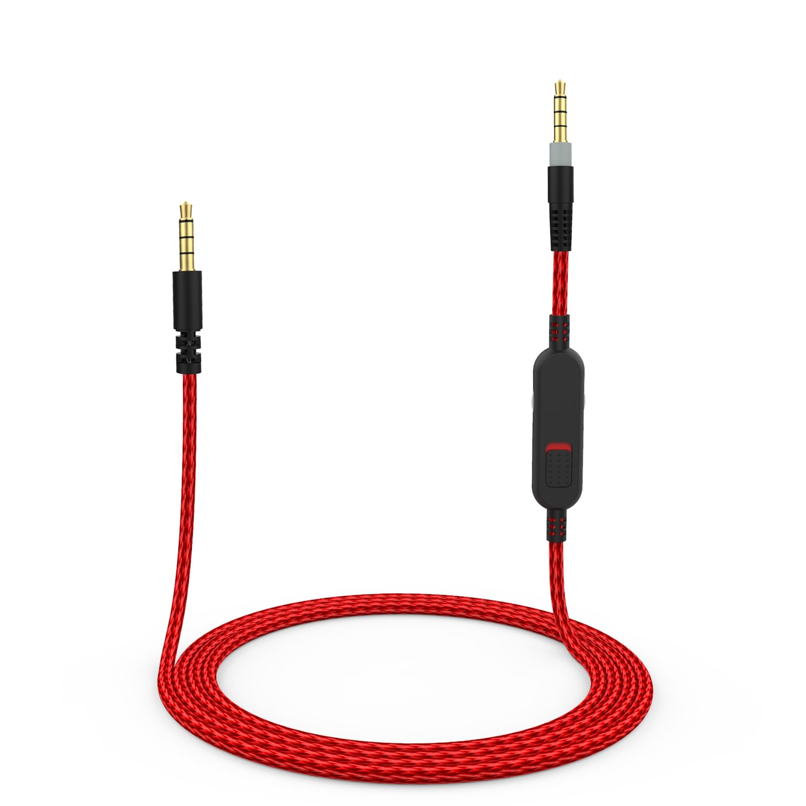 Toeasor Replacement Cloud Alpha Cable Audio Cord with Mute & Volume Controls Compatible with HyperX Cloud Alpha and Cloud Mix Gaming Headset (Red)