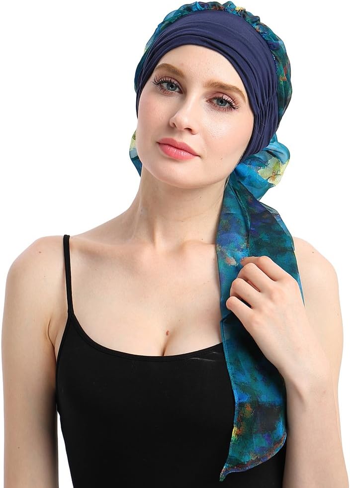 Chemo Headwear Turbans for Women Long Hair Head Scarf Headwraps Cancer Hats - Image 5