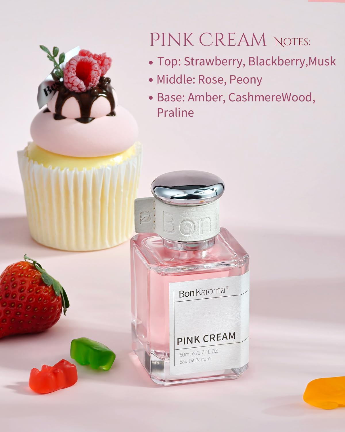 PINK CREAM - Eau de Parfum - Perfume Luxury - Gourmand Note - Long-Lasting Fragrance for Unisex, 1.7 Ounce / 50ml (Pack of 1), Everyday Fragrance, Birthday and Holiday Gifts - Image 6