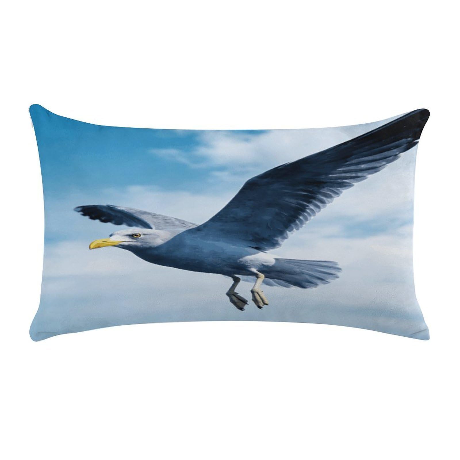 Fodpand Style Seagull Pillow Cases Set Of 1 Extra Soft Pillow Protectors With Hidden Zipper Perfect For Hotels, Guest Rooms,Bedroom 12X20 Inches Pillows Not Included