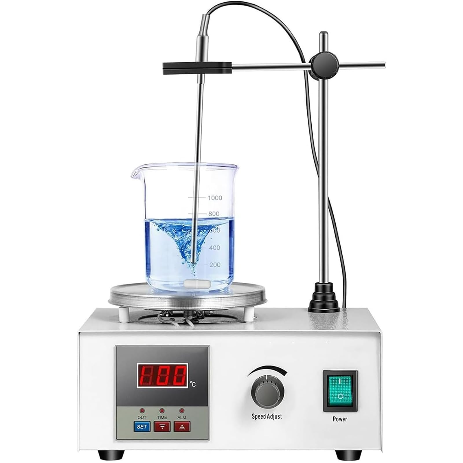 Agitador Magnético De Temperatura Constante con Pantalla Digital De 1000 Ml, Agitador Magnético De Placa Caliente, Velocidad: 0-2200rpm, Temperatura Máxima: 99,9 ° C, para Investigación
