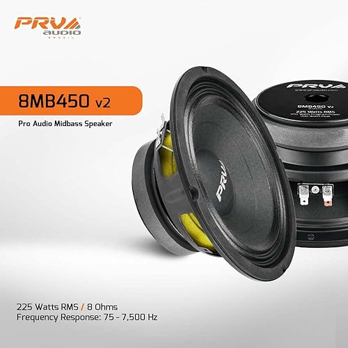 Miniatura 2 de PRV AUDIO Altavoz de bajo medio de 8 pulgadas 8MB450 v2, potencia de programa de 450 vatios, 8 ohmios, bobina de voz de 2 pulgadas, altavoz de audio