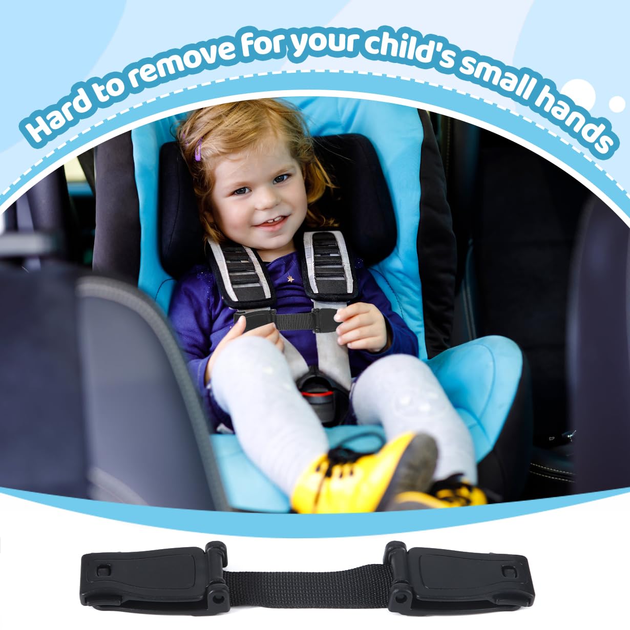 4 Pezzi Fibbia Di Sicurezza Seggiolino Auto, Fibbia Gancio Cintura Seggiolino Auto Bambino, Clip Bambino Cintura Di Sicurezza Auto per Seggiolini e Passeggino (Nero)
