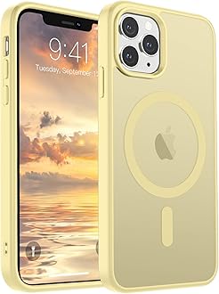 SUPFINE Magnetic for iPhone 11 Pro Max Case (Compatible with MagSafe) (Military Grade Drop Protection) Slim Translucent Matte Shockproof with Anti-Fingerprint Phone Case,Buttercream Yellow