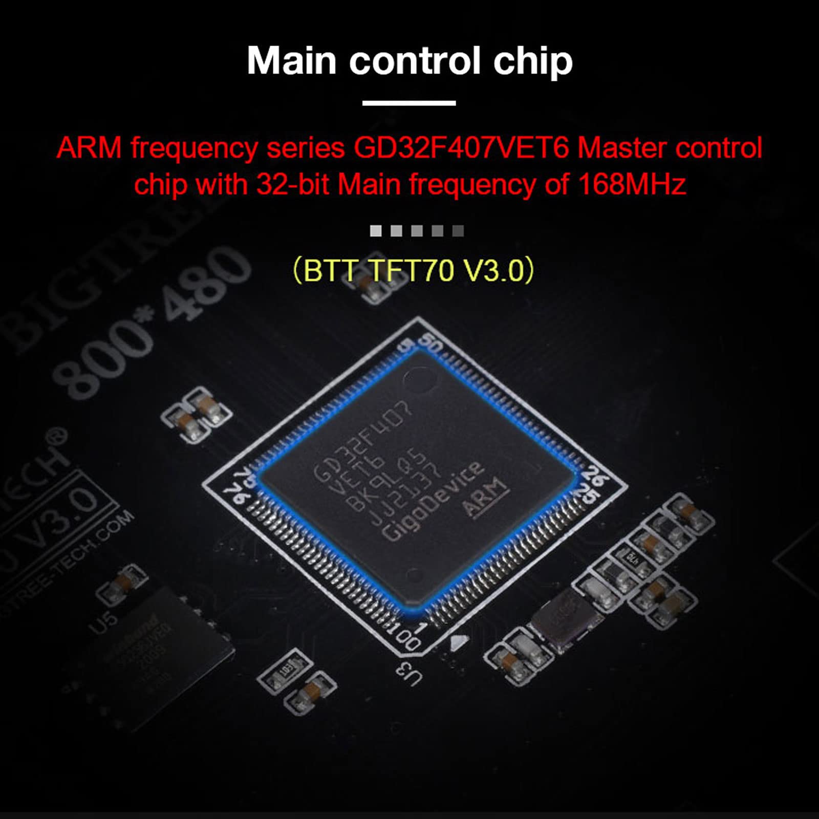 BIGTREETECH TFT70 V3.0 pour Creality Ender 3 CR10 Imprimante 3D Contrôleurs graphiques intelligents Compatible SKR Mini E3 V2.0 board SKR V1.4 Turbo SKR PRO Grand écran Super Clair