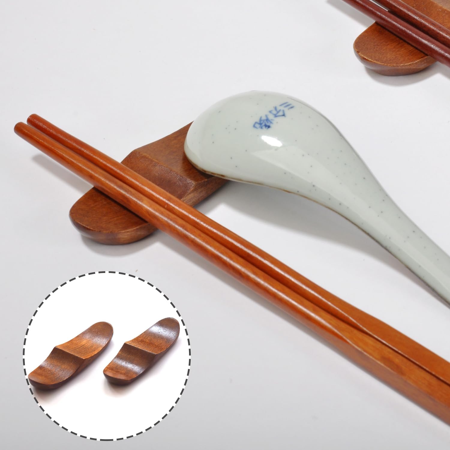 6 Piezas Soporte para Tenedor Cuchara, Cena Cuchara Soporte, Resto De Palillos De Madera, Palillos Utensilio Soporte, Soporte para Palillos De Madera para Mesa, Accesorios De Comedor
