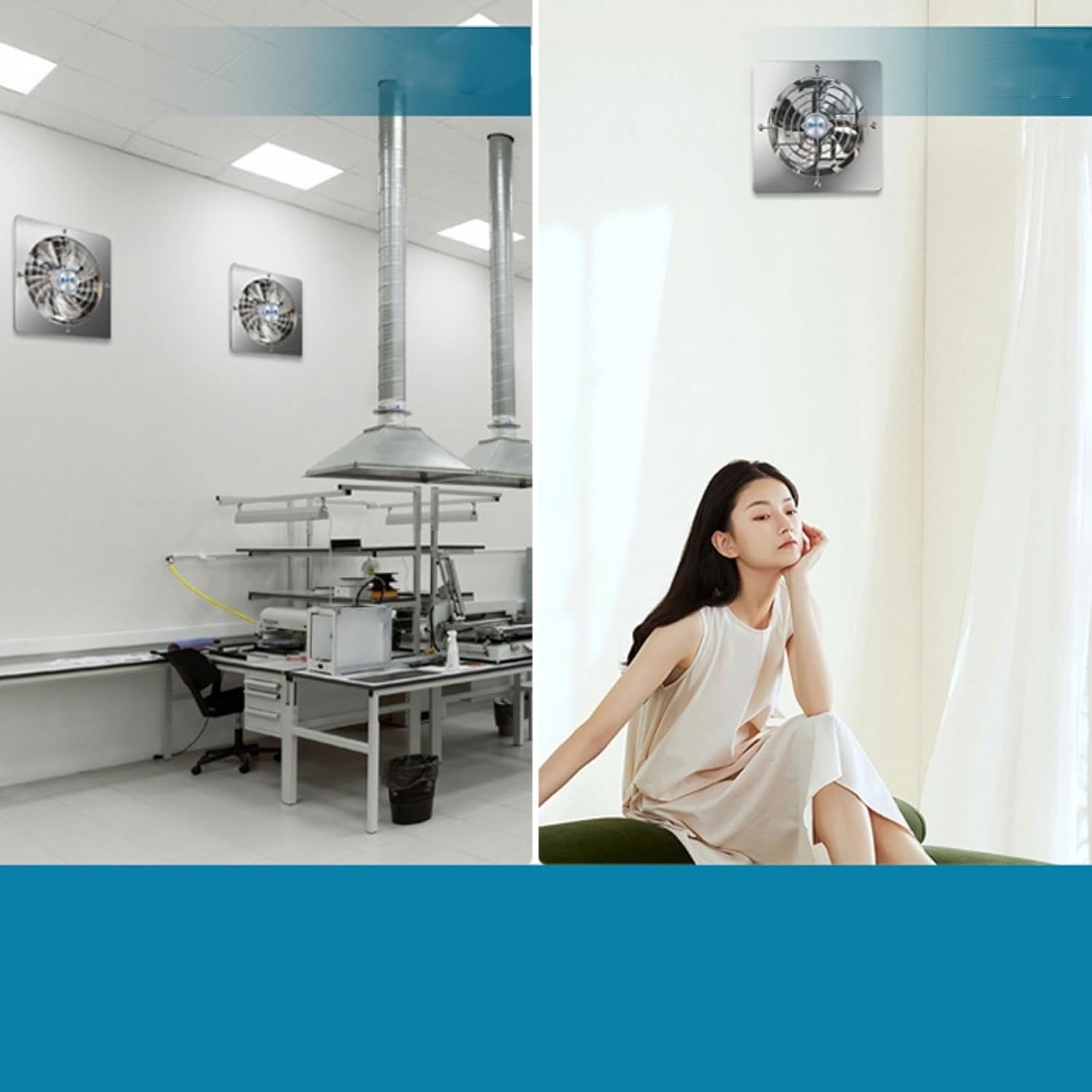 Extraction Fan Stainless Steel Extractor Fan Kitchen Extractor Fan Window Type Powerful Mute Louver Ventilation Fan Smoke Extraction