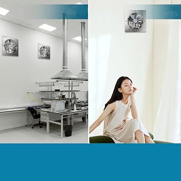 Extractor fan Stainless Steel Exhaust Fan Kitchen Exhaust Fan Window Type Powerful Mute Louvered Ventilation Fan Smoke Extraction Household Exhaust Fan Bathroom extractor fan(8inch)