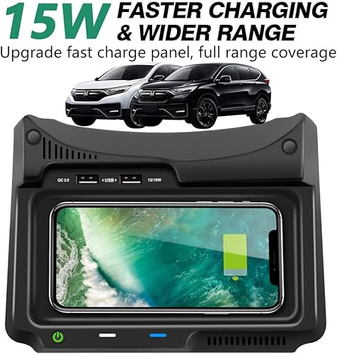 Miniatura 5 de Cargador de coche inalámbrico para Honda CR-VCRV Hybrid 2017 2018 2019, 15 W Qi carga rápida cargador de teléfono para iPhone Galaxy, accesorio de