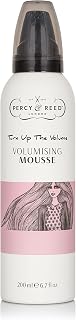 Percy & Reed Turn Up The Volume Volumising Mousse - Creamy Styling Foam Boosts Volume for Fine Hair - UV Colour Protection - 200ml