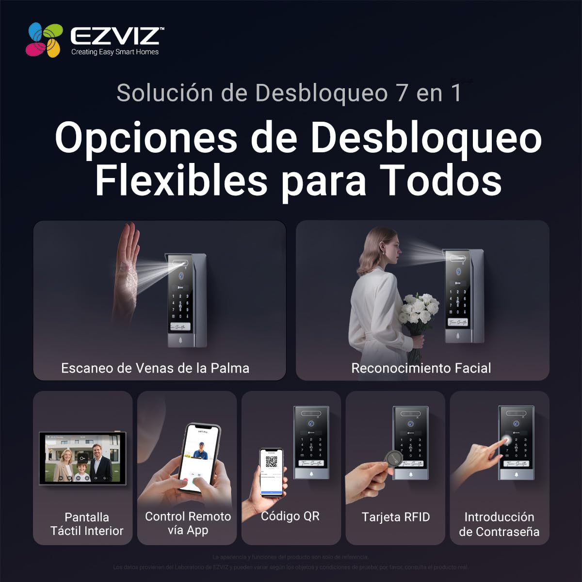 EZVIZ HP7 Pro 4K Videoportero, Desbloqueo por Reconocimiento de Palma, 8'' Monitor Táctil a Color, Audio Bidireccional, Visión Nocturna, Detección Movimiento Humano, Wi-Fi 2.4/5GHz