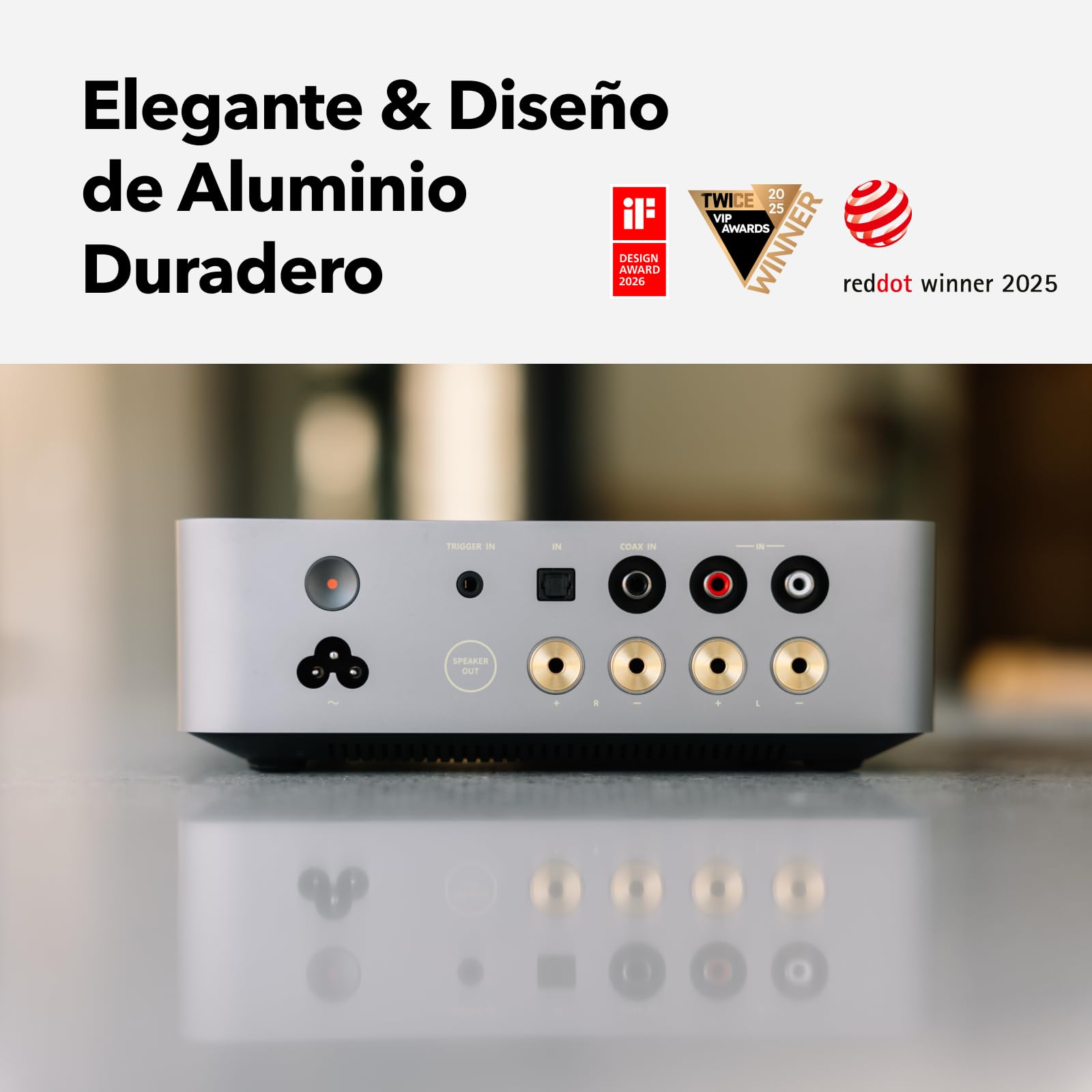 WiiM Vibelink Amp, Amplificador estéreo para Mejorar Altavoces pasivos | Mejora tus altavoces pasivos favoritos con amplificación potente de calidad audiófila y rendimiento Hi-Fi moderno
