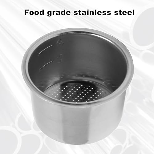 Miniatura 3 de Filtro de máquina de café de acero inoxidable, cesta de filtro poroso no presurizada de una sola capa de 2.008 in, cesta de filtro de espresso para