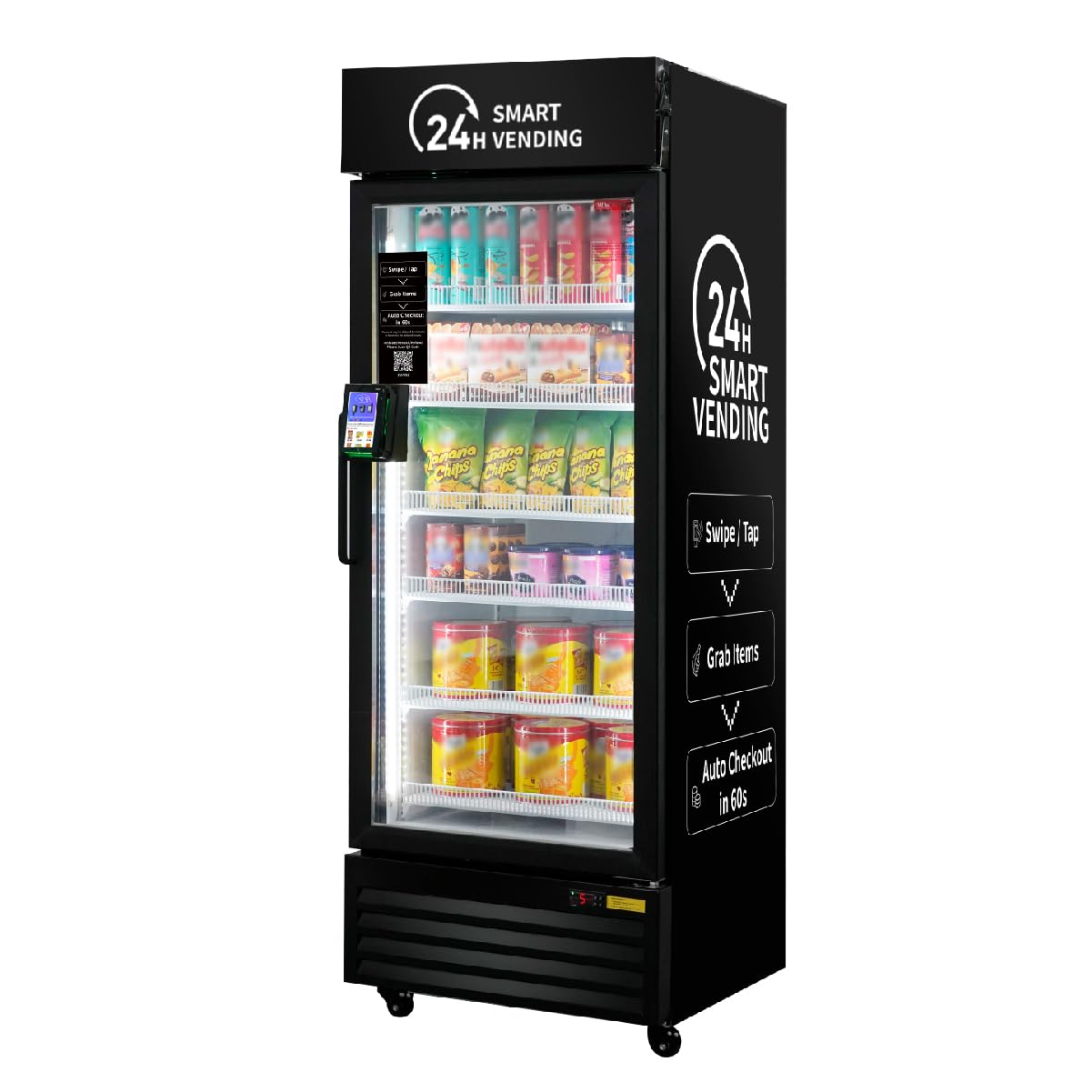 HAHA Smart AI Vending Machine for Business Contactless Grab & Go, Multi-Item Combo Vending with APP Management & Cashless Payment US460CT(Black, AI Plus-B)