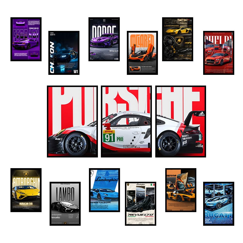 Laugham Porsche 911 Poster Set, 2-Pack, 29.21x20.8 cm - Image 1