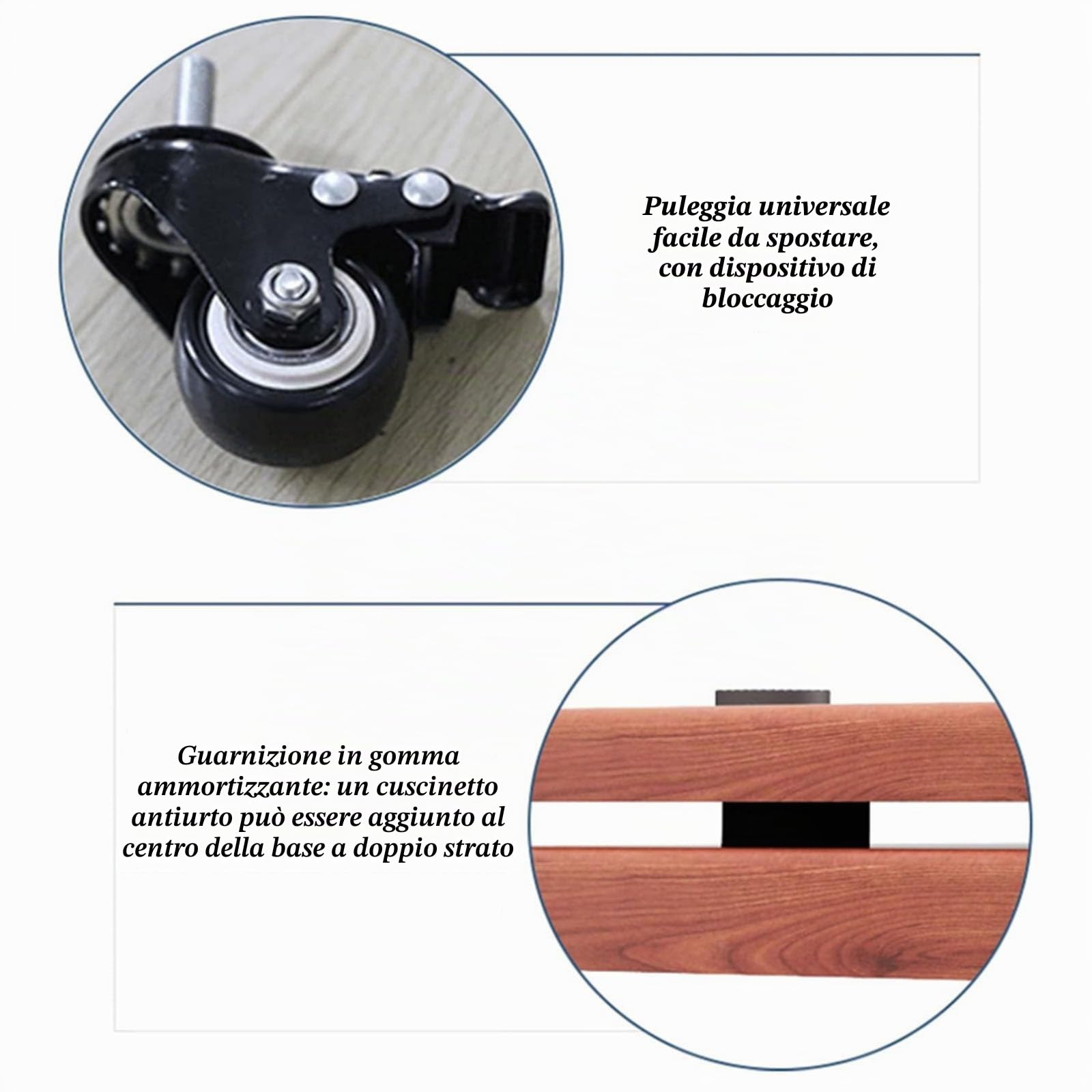 SFKLYU Supporto per Altoparlante da Pavimento, Stabilizzatore, Base, Piedini di Isolamento per Altoparlante, Staffe/Vassoio per Altoparlante, Bloccabili con Ruote Universali,A,25 * 35CM