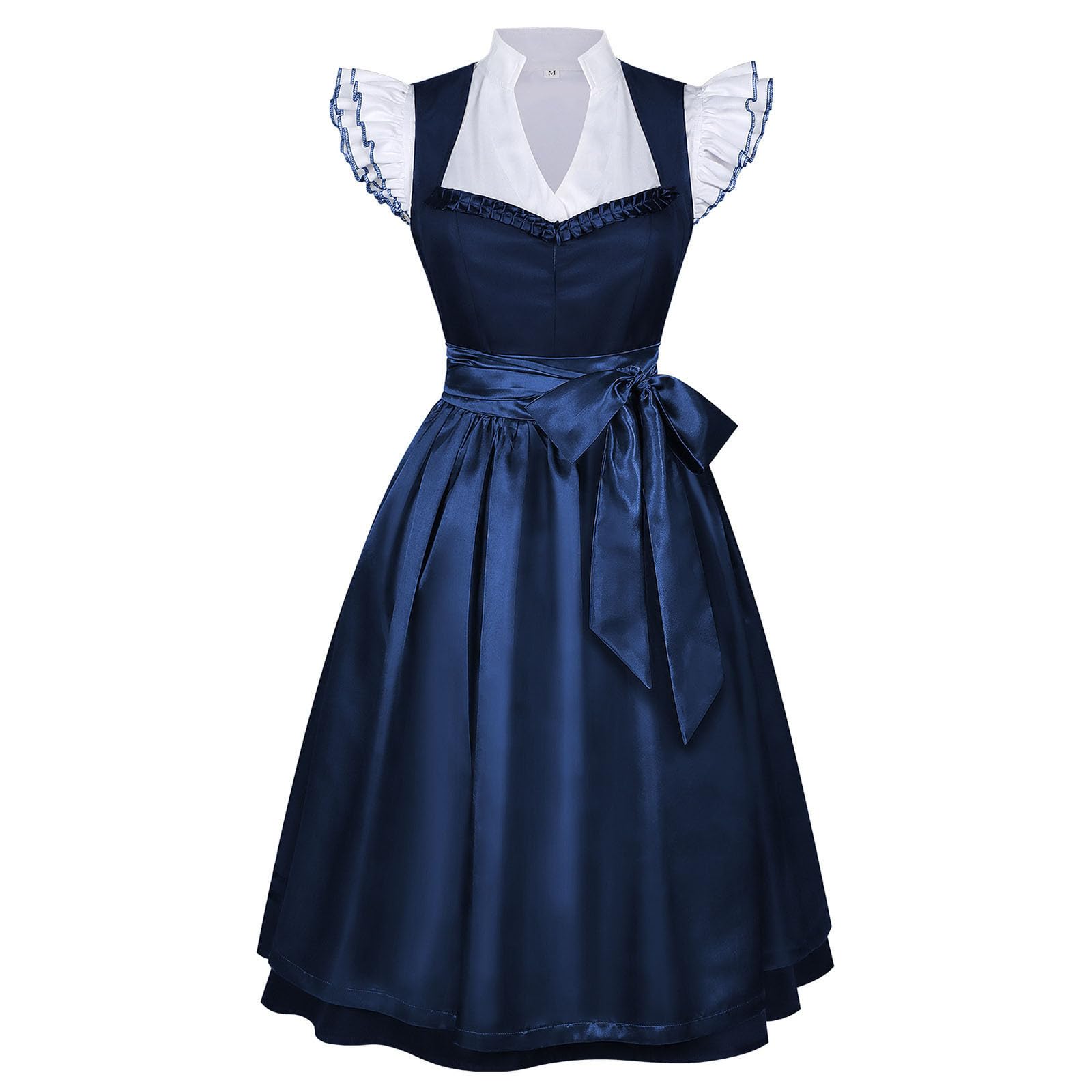 Dirndl Damen Trachtenkleid Dirndlkleid midi Tracht Lang Trachten Kleid für Oktoberfest Dirndelkleider Damen Mit Bluse