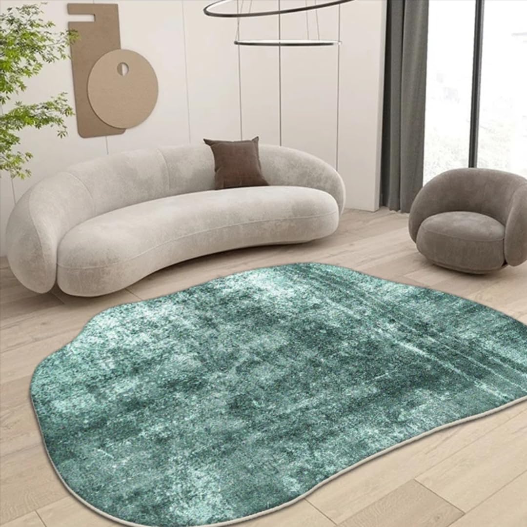 Tapis de salon irrégulier grand format moelleux et antidérapant en flanelle
