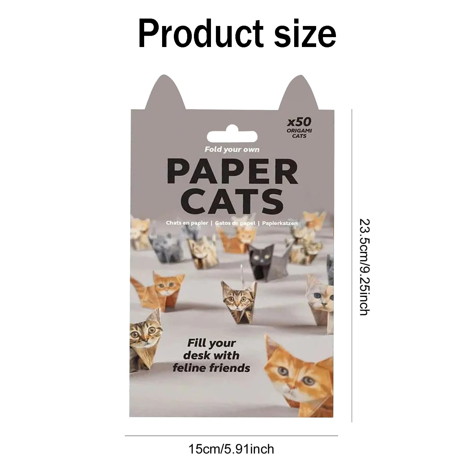 SIXHAOBU Papel gatos Origami, 50 hojas 3D gato Origami papel artesanía conjunto, manual animal papelería kit, Funny Craft Activity for Adults, DIY Animal Desk Decor (Cat, OneSize)
