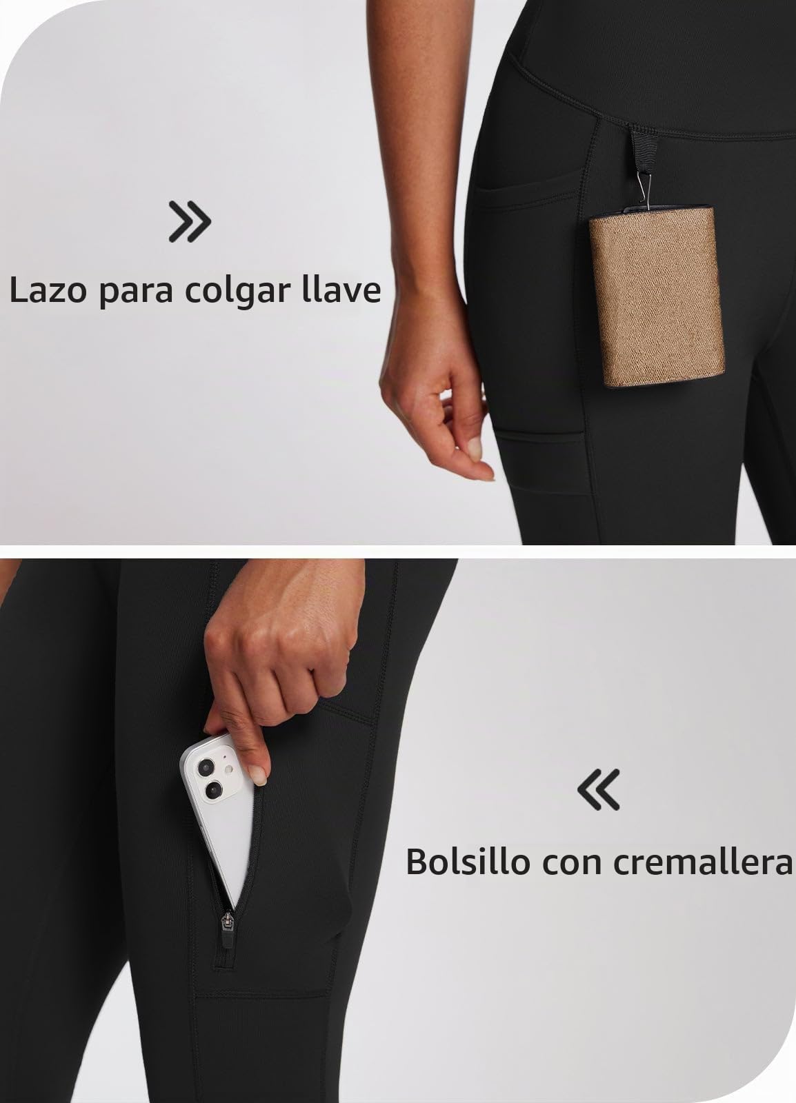 BALEAF Leggings impermeables con forro polar para mujer, de cintura alta, para senderismo, invierno, con aislamiento térmico y bolsillos con cremallera