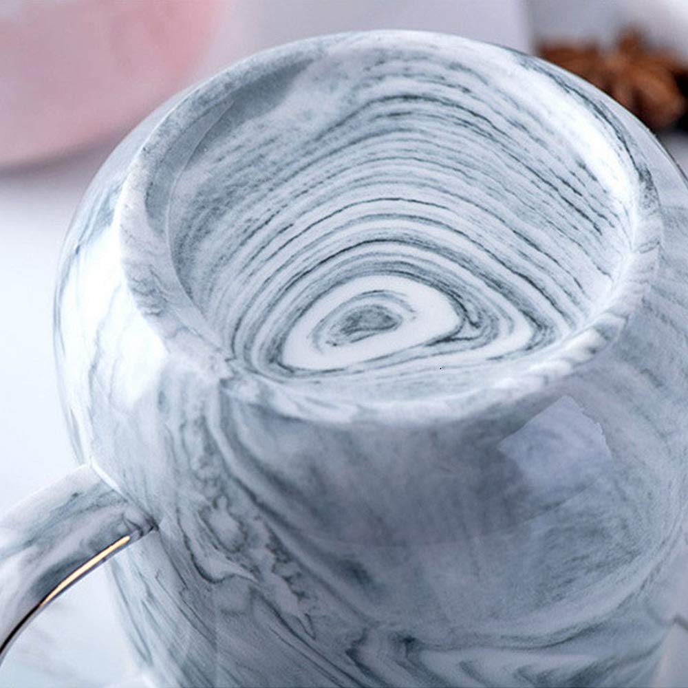 Tazza In Ceramica 400ml Marmo Grigio - Tazza Colazione, Caffè, Tè E Latte - Lavabile In Microonde E Lavastoviglie - Regalo Perfetto Per Amiche E Mamme