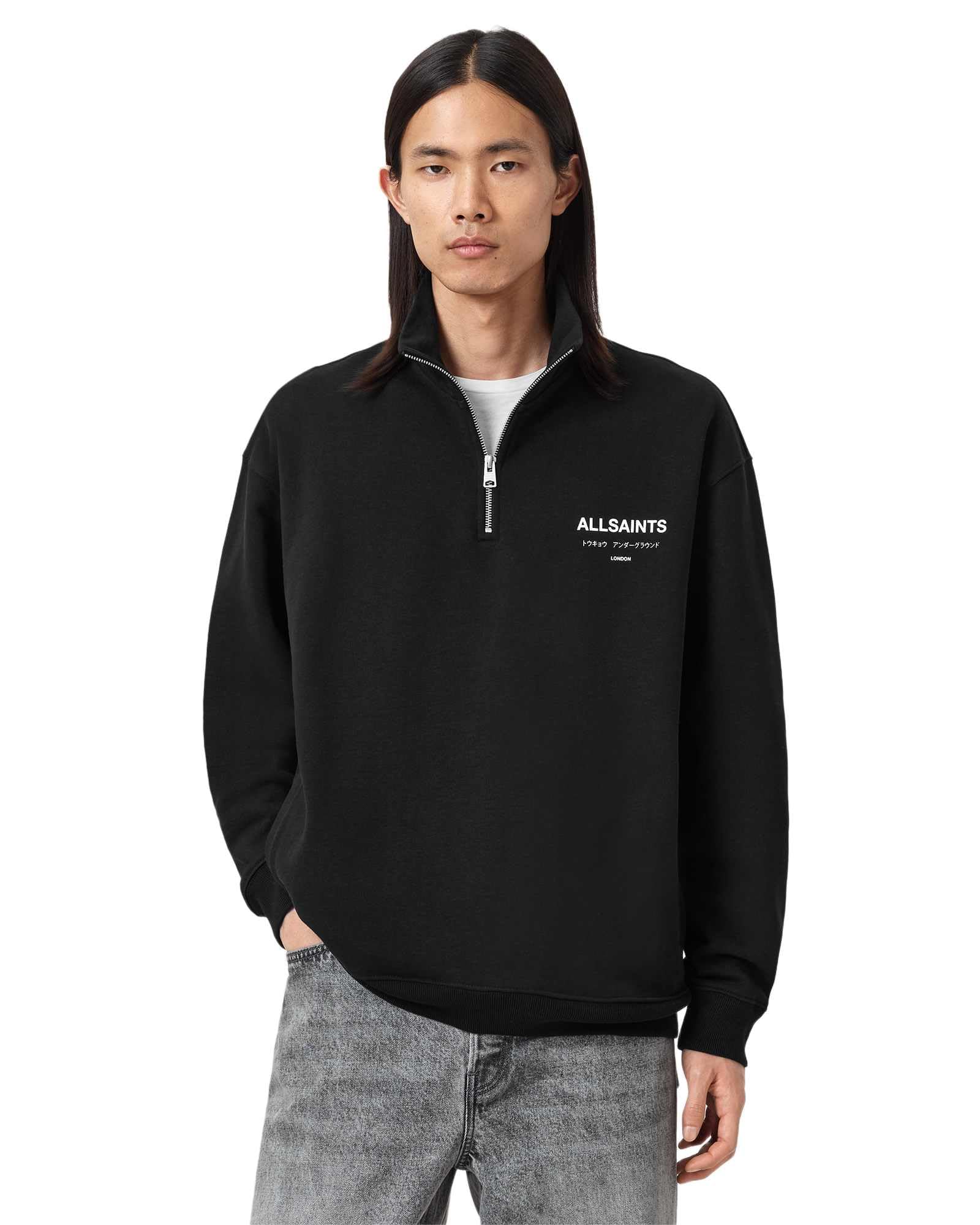 Allsaints Underground Half Zip Pull-Over Homme pull col camionneur - 8