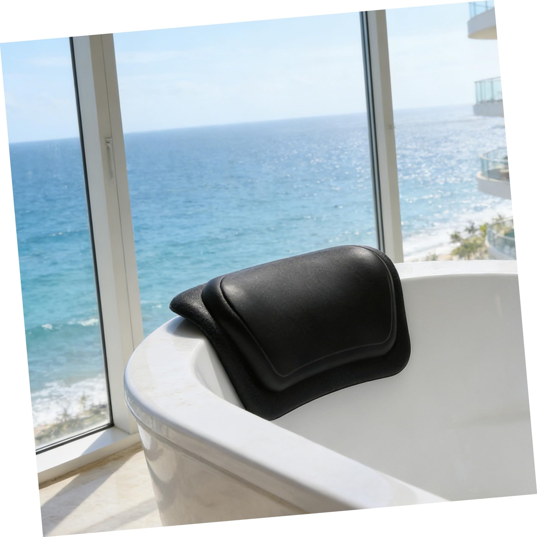 GALPADA Almohada Cervical para Bañera con Soporte Ergonómico para Cuello, Material PU y Ventosas Fuertes para SPA y Baño en Casa