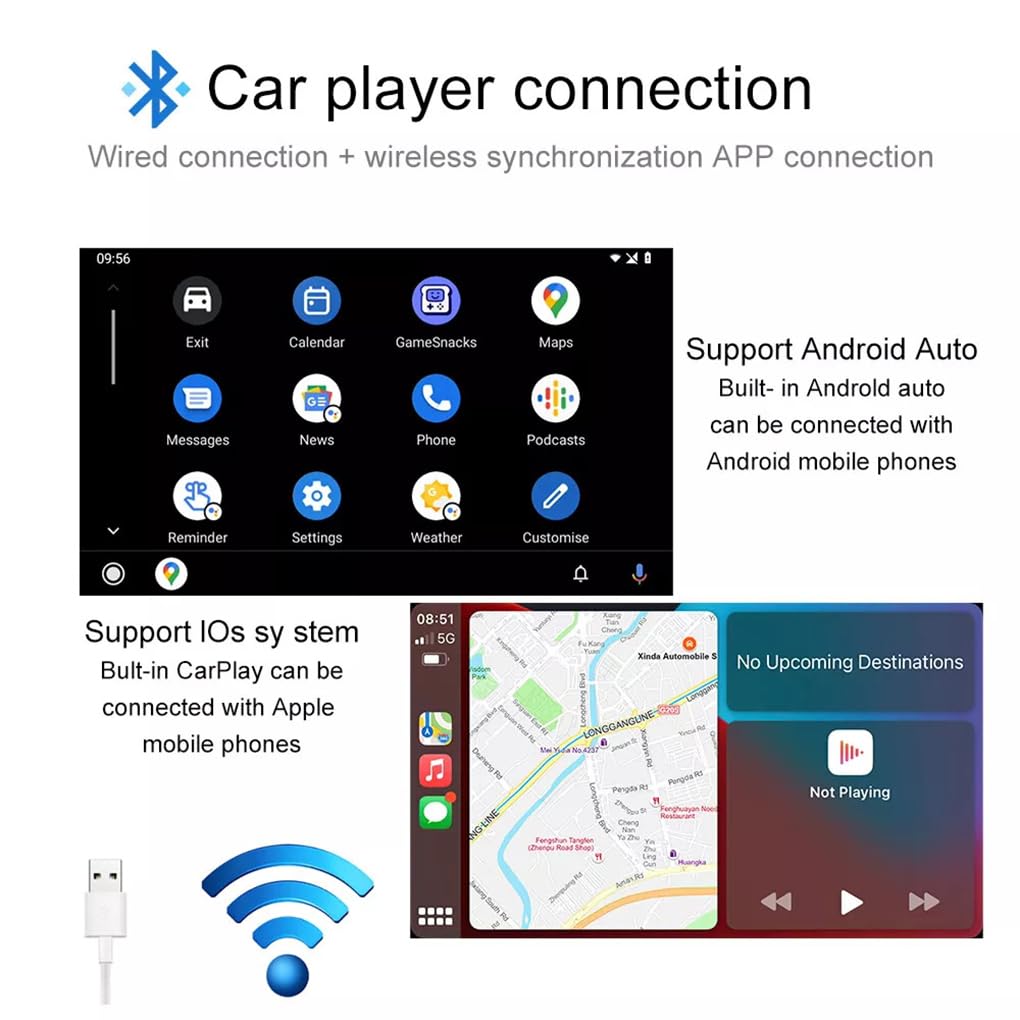 Transmisor FM Radio para Coche con Pantalla para Llamadas Manos Libres Audio Hi-fi Apagado Memoria estéreo reproducción para Coche, 1+32G